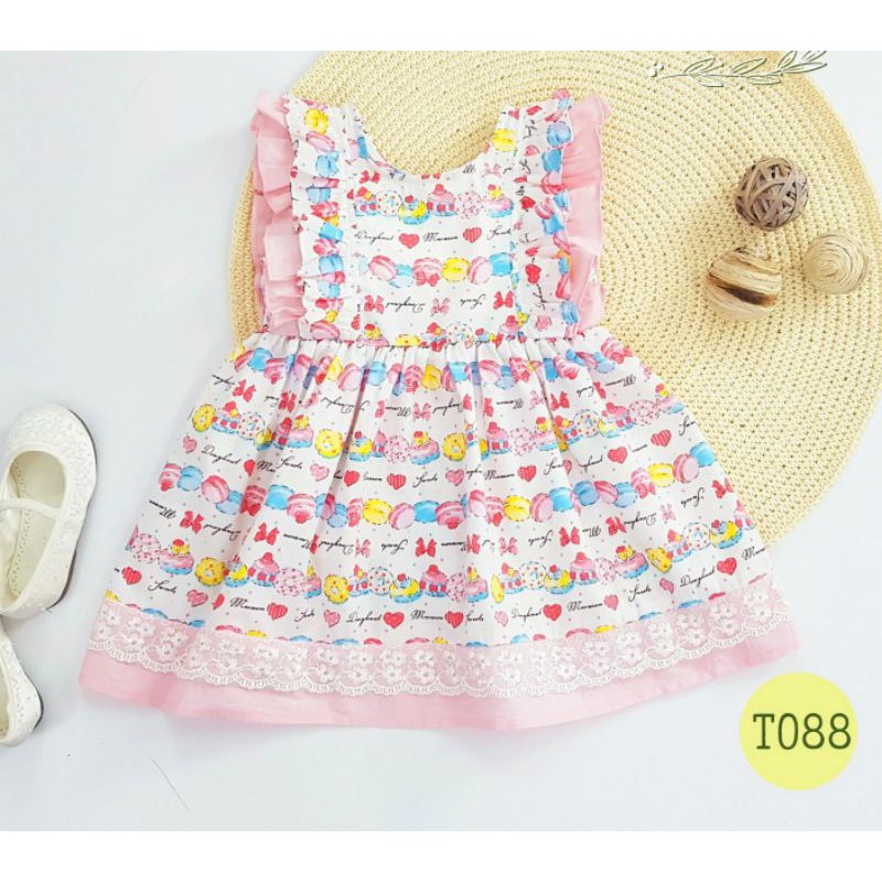 Váy Candy Oli River Kids xinh xắn nhúng bèo vai sang chảnh dành cho bé