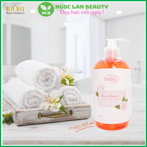 Sữa Tắm Dưỡng Trắng Da Hoa Hồng Riori Hana Shower Rose 1 Lít