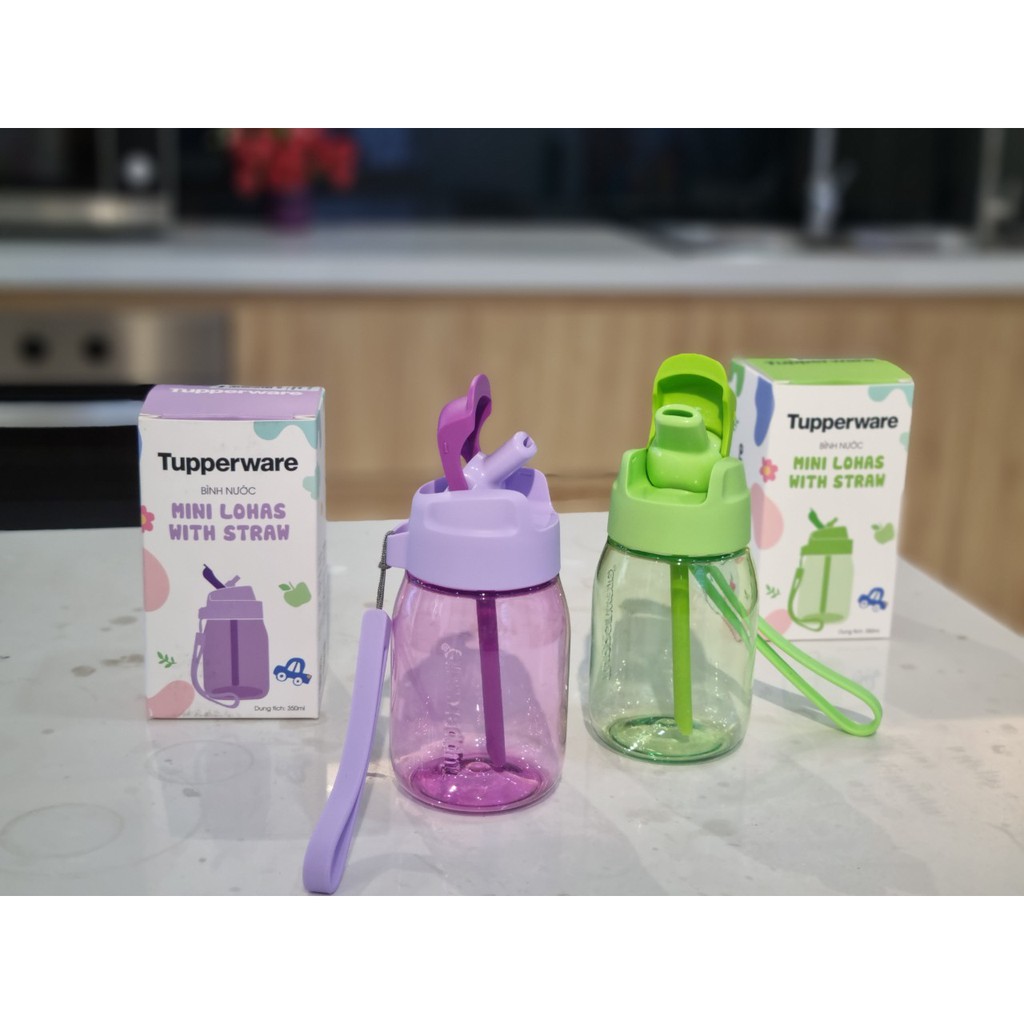 Bình nước Tupperware Mini Lohas có ống hút 350ml