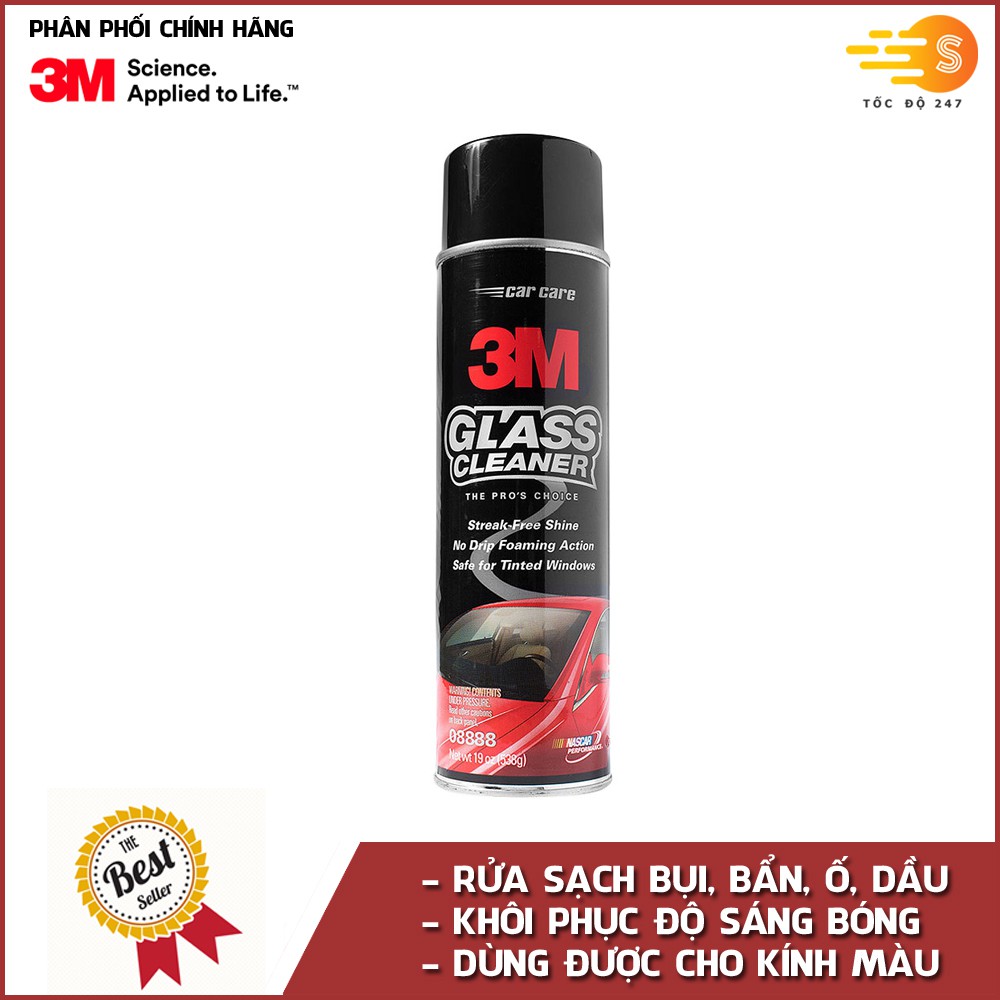 Bộ 5 sản phẩm 3M chai xịt bảo dưỡng nội thất, lốp xe, bóng sơn, nước rửa kính và khăn lau chuyên dụng - tặng sáp thơm