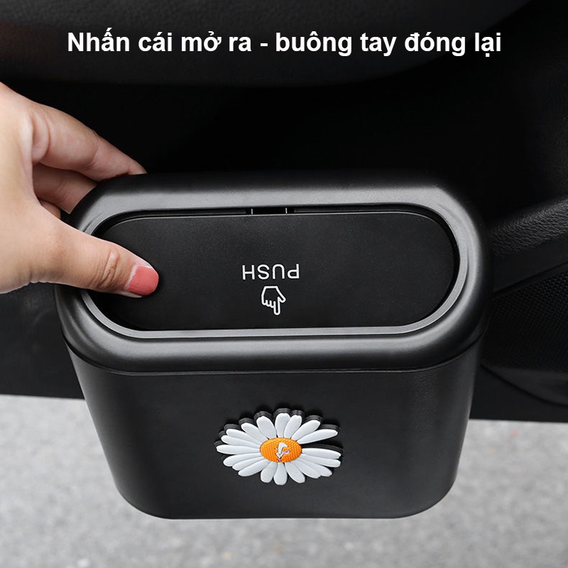 Thùng rác mini treo bên hông cửa ô tô INS019, hộp đựng đồ bên hông xe hơi hoạt hình dễ thương, nhựa ABS chắc chắn
