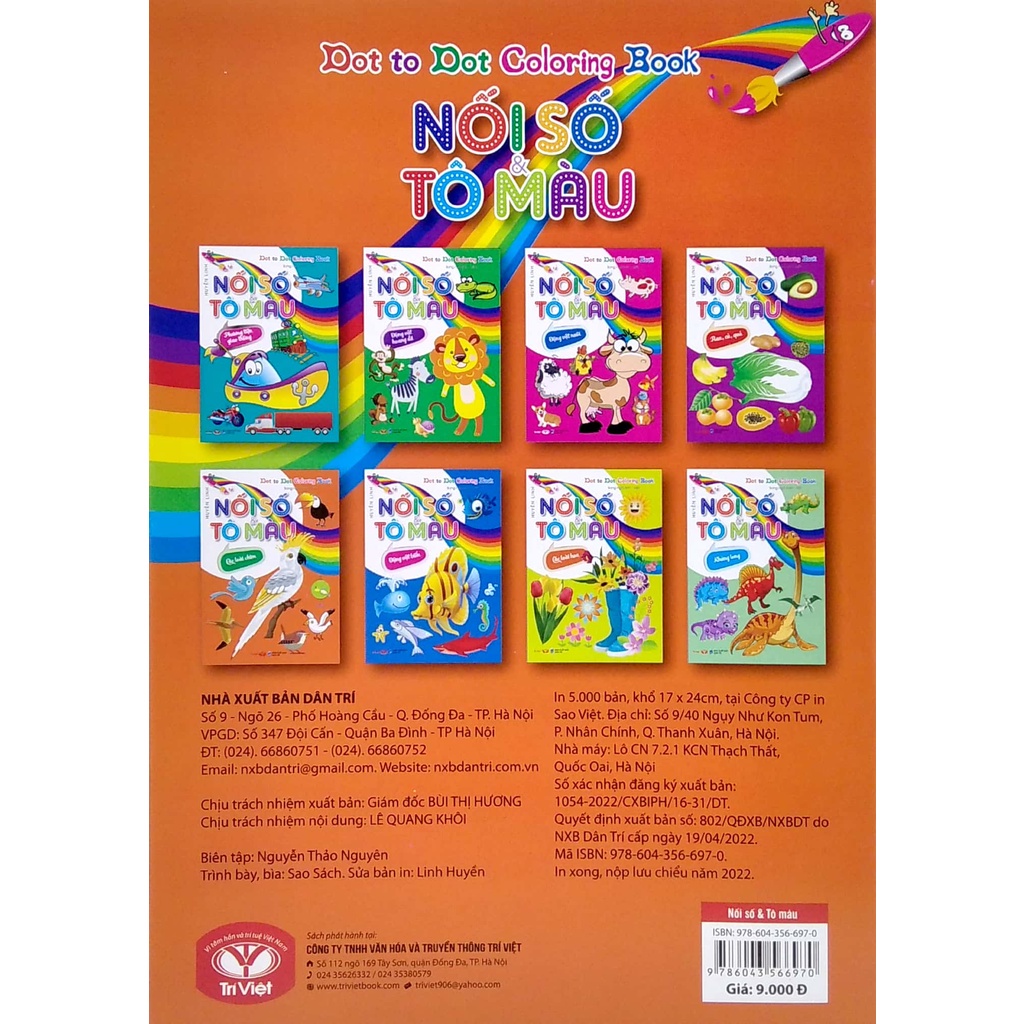 Sách Dot To Dot Coloring Book - Nối Số &amp; Tô Màu - Các Loài Chim