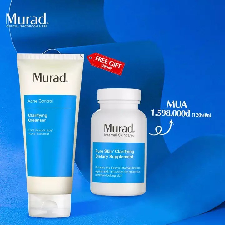 [Mã COS1505 giảm 8% đơn 300K] [MUA 1 TẶNG 1] Viên Uống Giảm Mụn, Giảm Dầu Murad Pure Skin Clarifying Dietary Murad | BigBuy360 - bigbuy360.vn