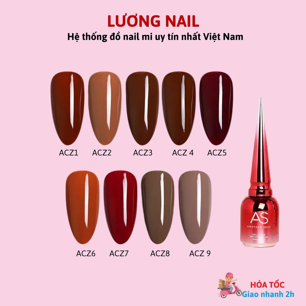 Sơn gel AS sơn móng tay màu nâu tây đỏ cam đất mã ACZ