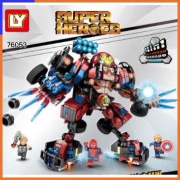 Bộ đồ chơi lắp ráp xếp hình non lego siêu anh hùng 76053/ người sắt hợp thể ironman/ spiderman