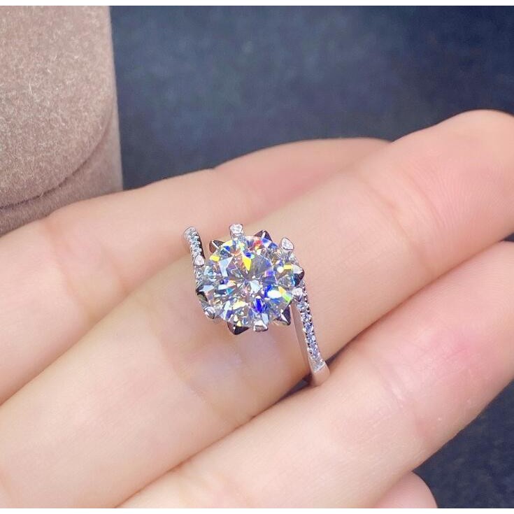 Thời trang bông tuyết vòng PT950 bạc cao carbon kim cương vòng cho phụ nữ