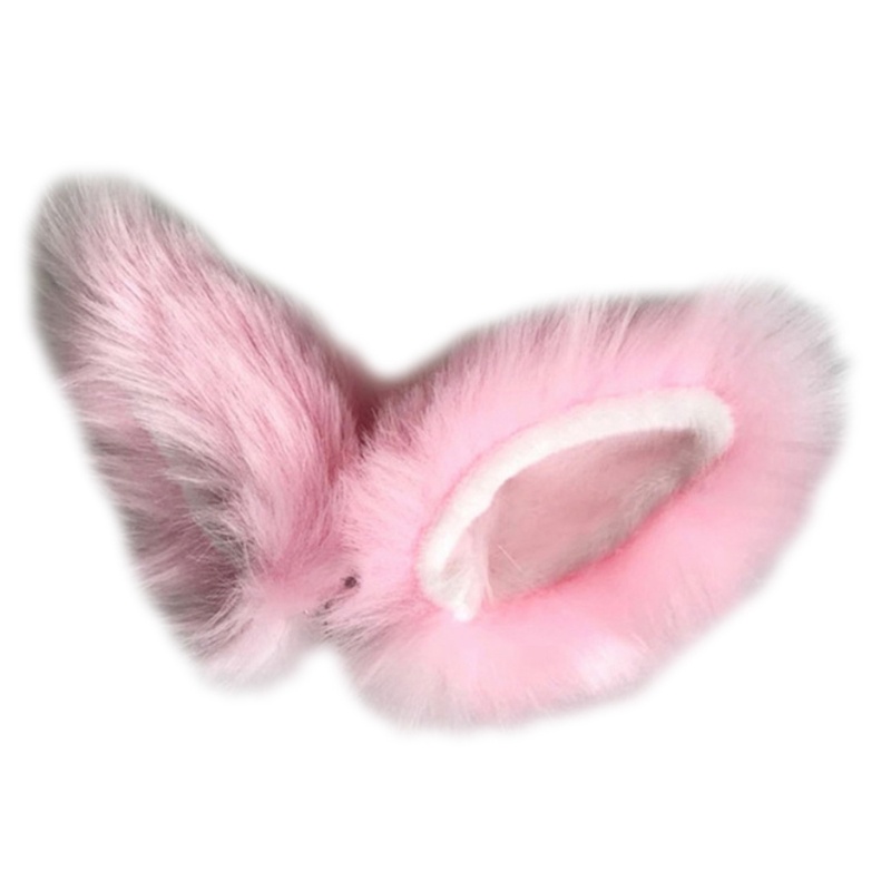 Kẹp Tóc Hình Tai Mèo Phối Lông Nhân Tạo Phong Cách Lolita