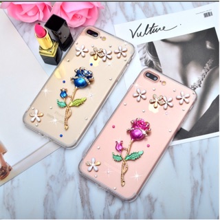 Ốp đính đá hoa hồng iPhone 6 6s 6 plus 6s plus 7 8 7 plus 8 plus ốp cứng
