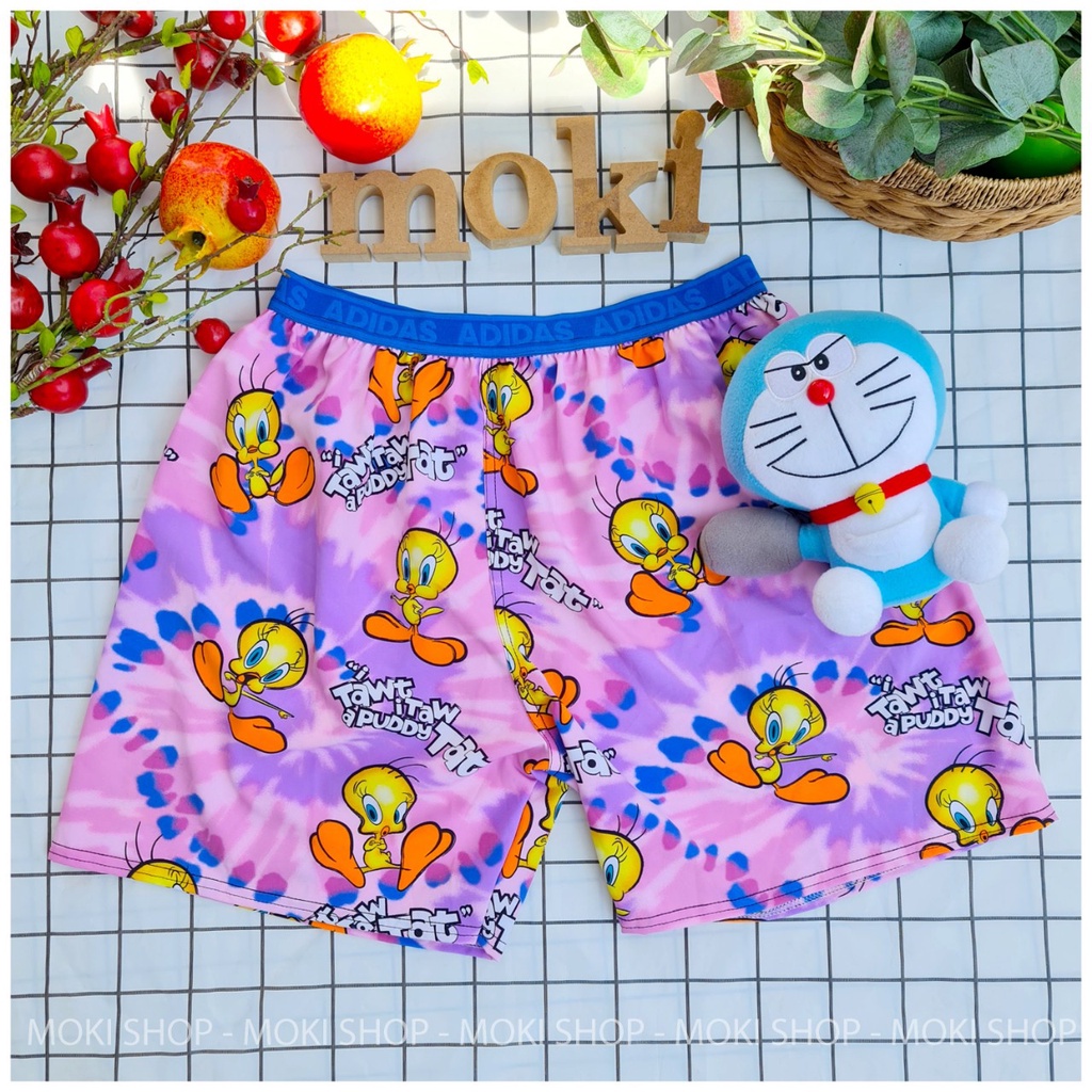 Quần Đùi Nam Nữ Chất Kate Thái Hình Dễ Thương Thoáng Mát Đồ Ngủ Đồ Mặc Nhà Thời Trang Nam Nữ