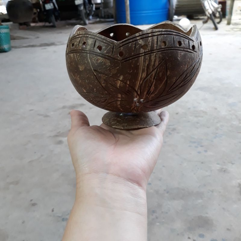Chậu gáo dừa miệng kiểu có đế
