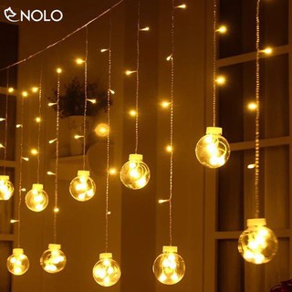 Dây Đèn LED Trang Trí Bóng Tròn Trong Suốt 12 Bóng Dài 5M, 8 Chế Độ Chớp, ánh sáng vàng - Điện gia dụng Hoàng Kim