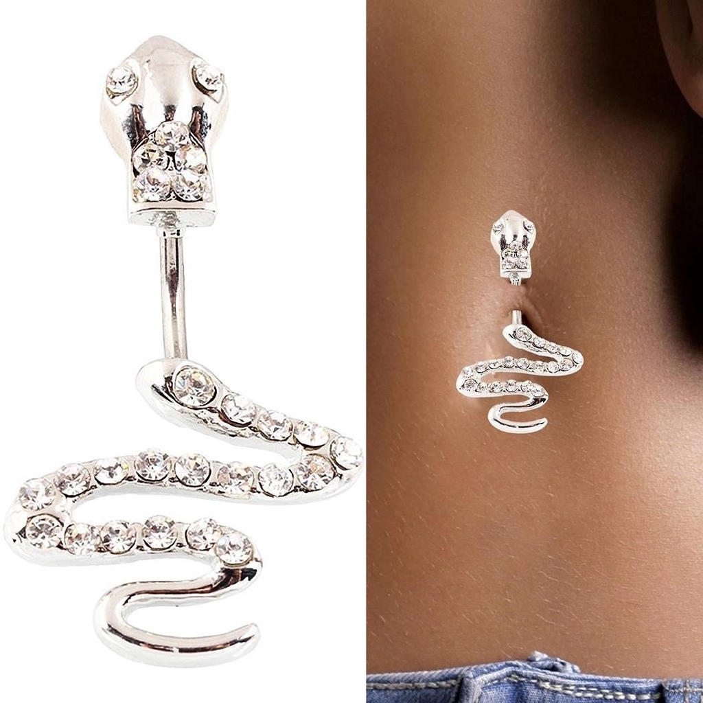 Khuyên rốn hình rắn đính đá quyến rũ thời trang