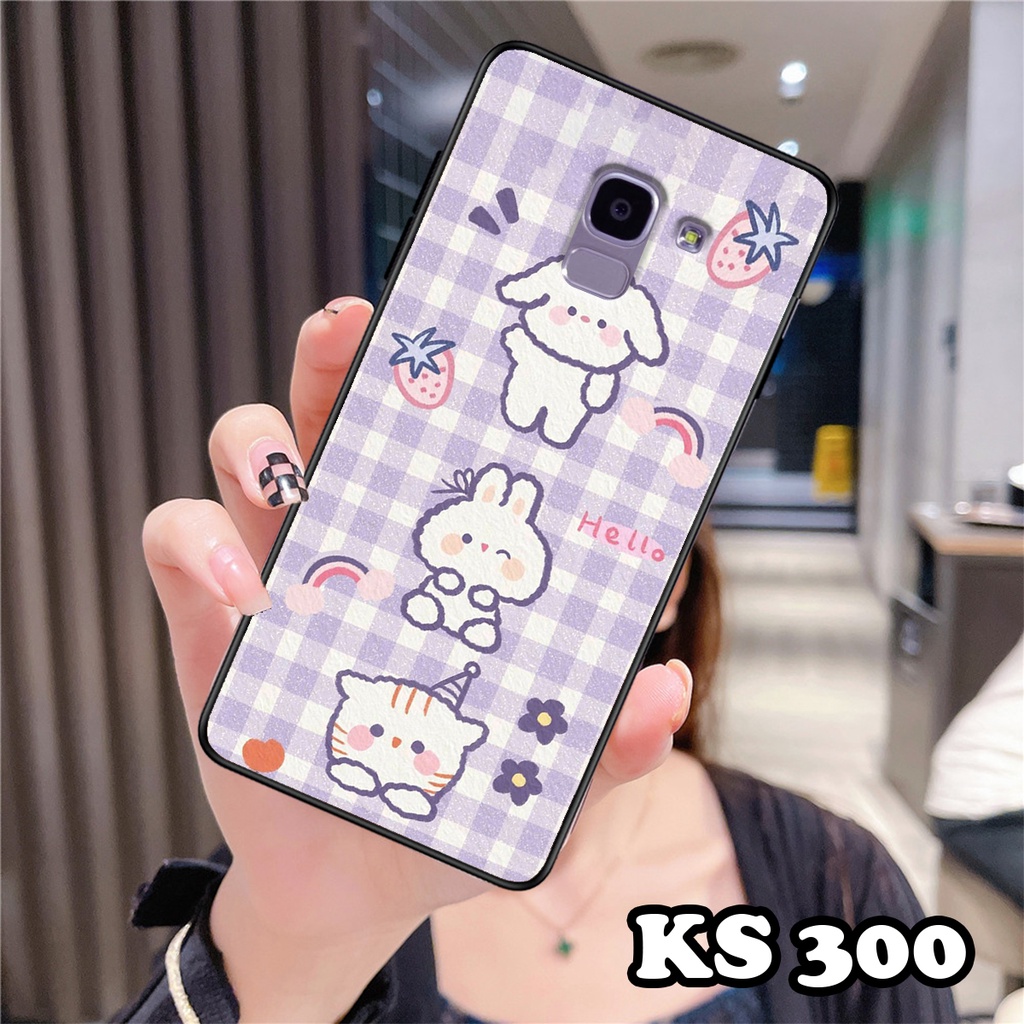Ốp lưng Samsung A6 2018 - Samsung A6 Plus - Ốp Samsung in hình Gấu&amp;Thỏ siêu xinh - Lưng nhám viền TPU chống trầy xước