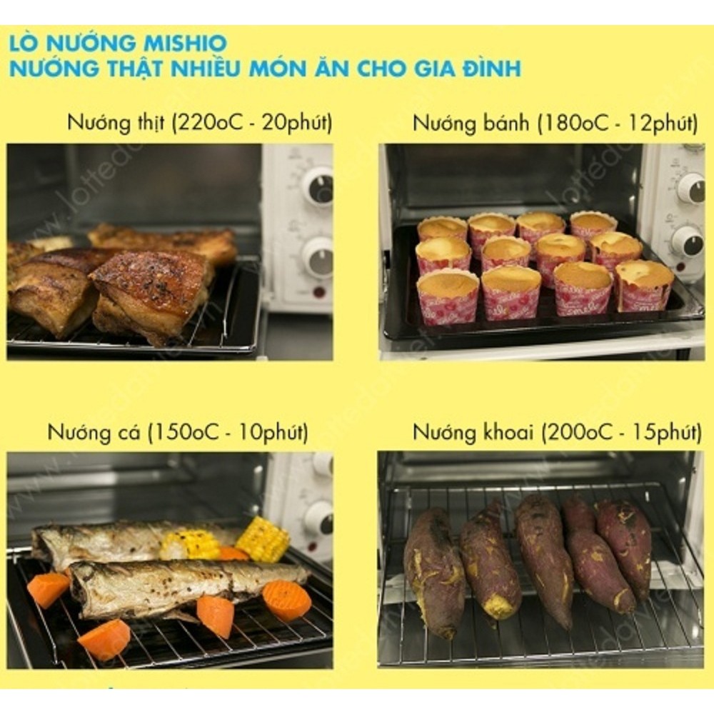 Lò nướng Mishio 26L (Đen)