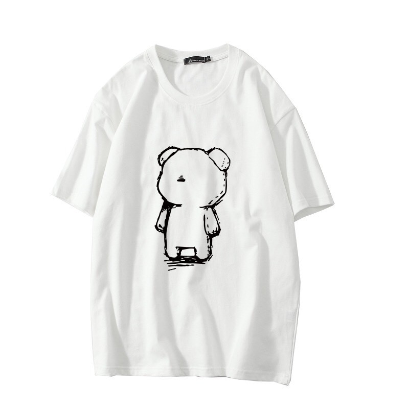 Áo thun tay lỡ KOMBOH phông Unisex nam nữ oversize form rộng đẹp ulzzang GẤU CÔ ĐƠN A12