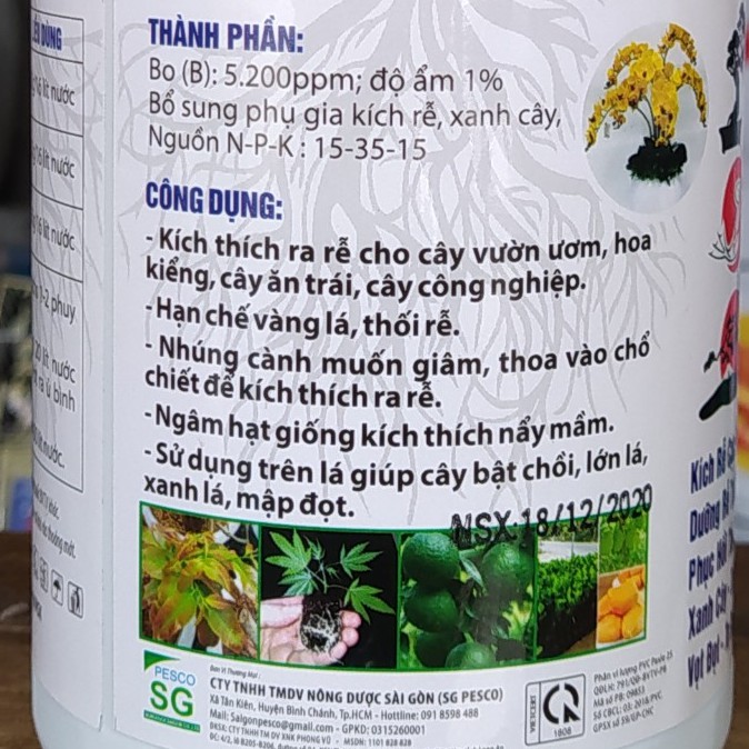 Ra Rễ Cực Mạnh Roots 2, Phân Bón Kích Rễ Chuyên Mai Vàng Và Hoa Kiểng ( Hủ 500g)