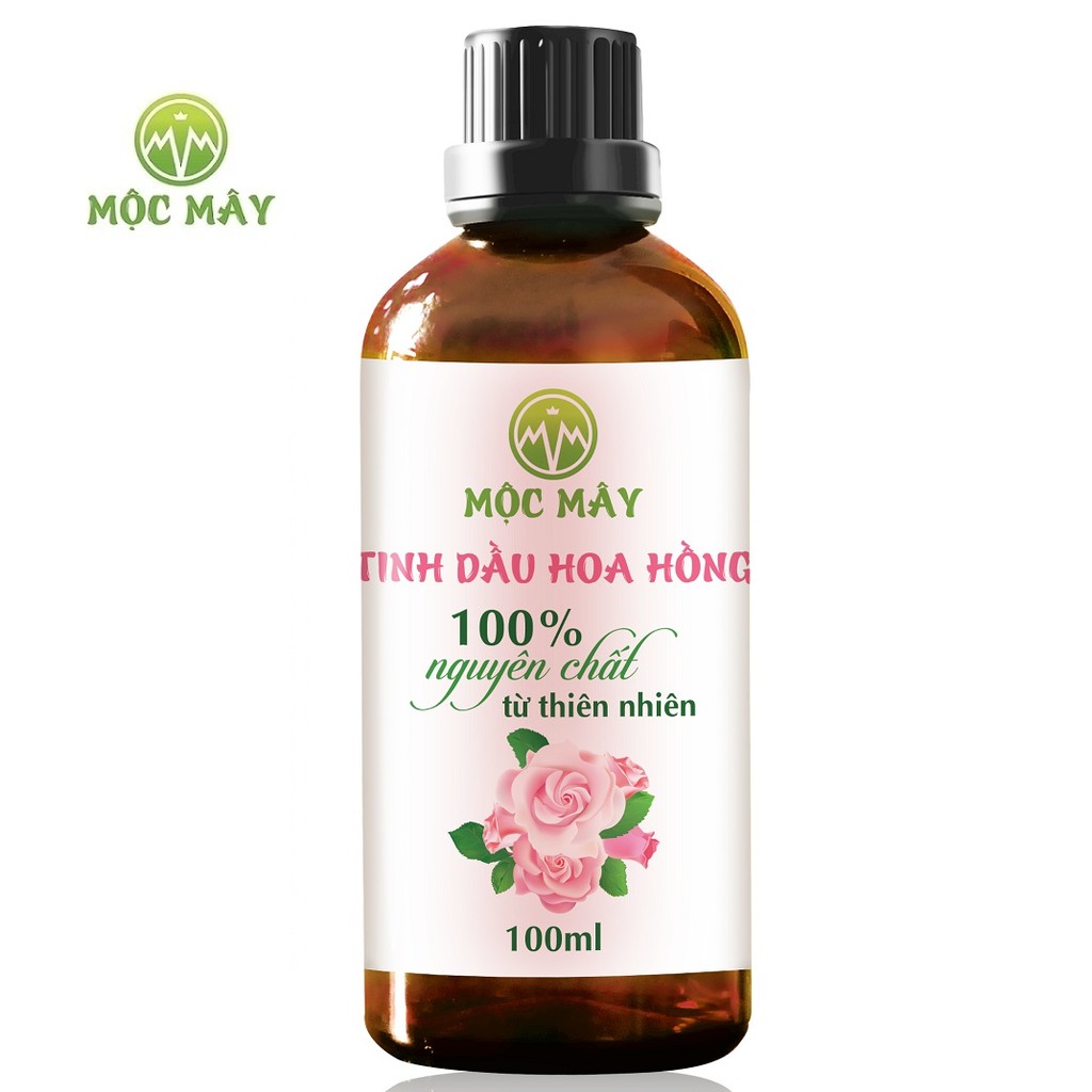 Tinh dầu hoa hồng nguyên chất Mộc Mây 100ml (có kiểm định bộ y tế, chất lượng và mùi hương vượt trội)