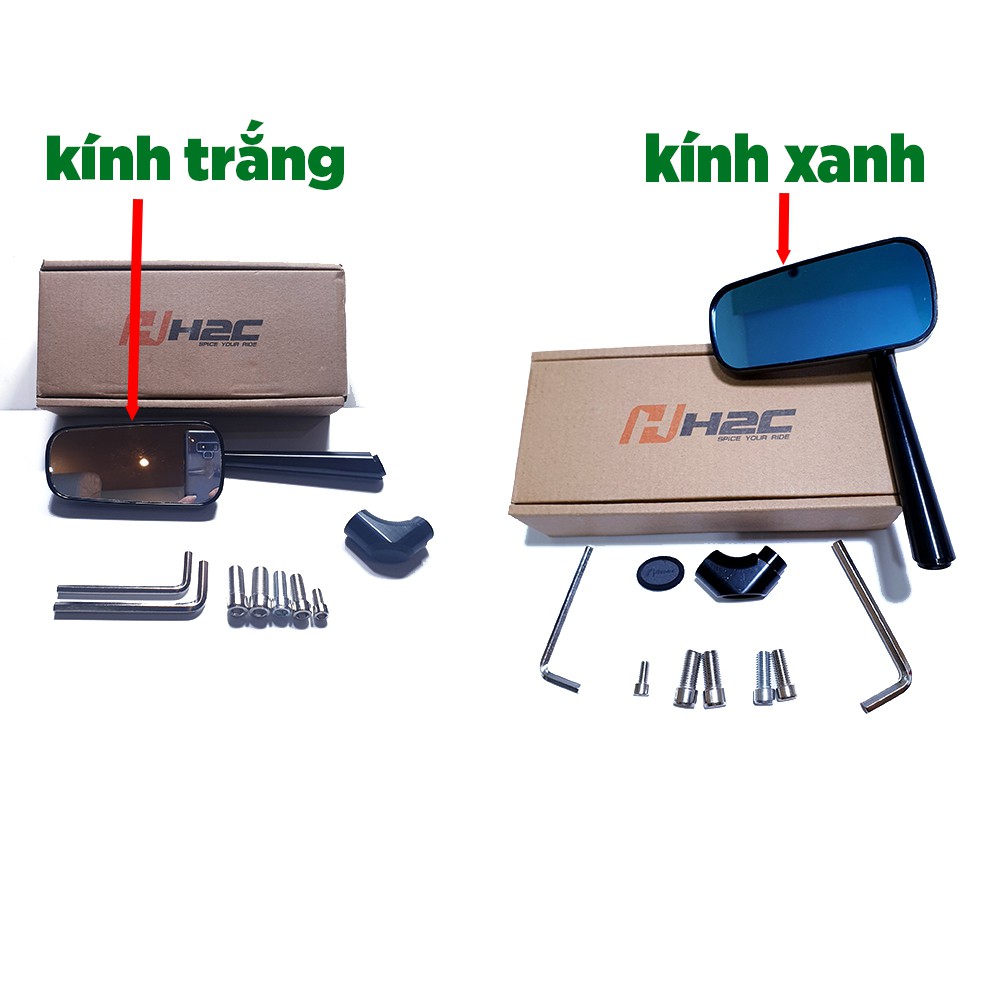 COMBO GƯƠNG H2C CHÍNH HÃNG + BỊT CHÂN GƯƠNG CHO SH VIỆT