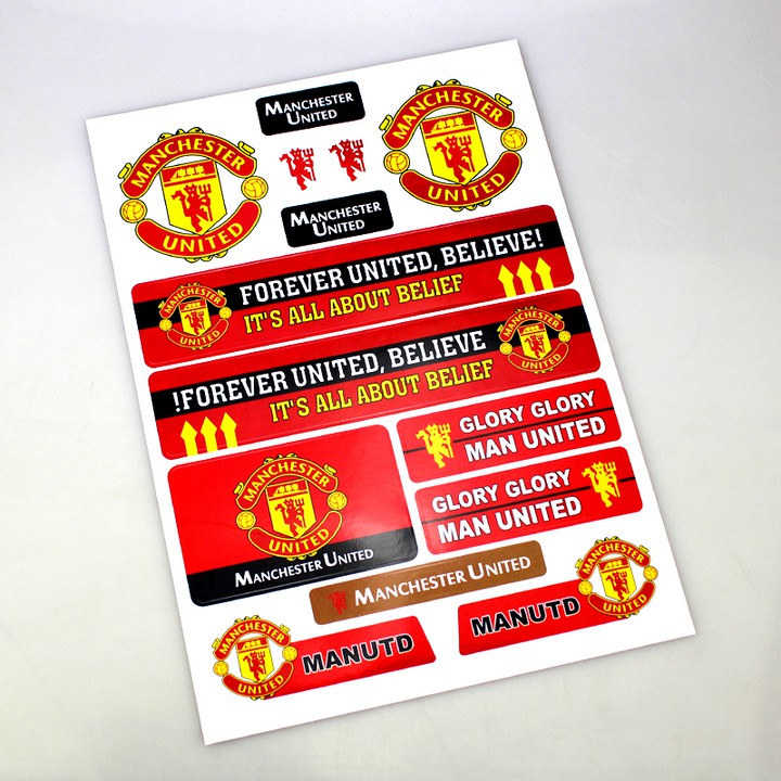 Sticker các câu lạc bộ bóng đá trang trí mũ bảo hiểm, laptop