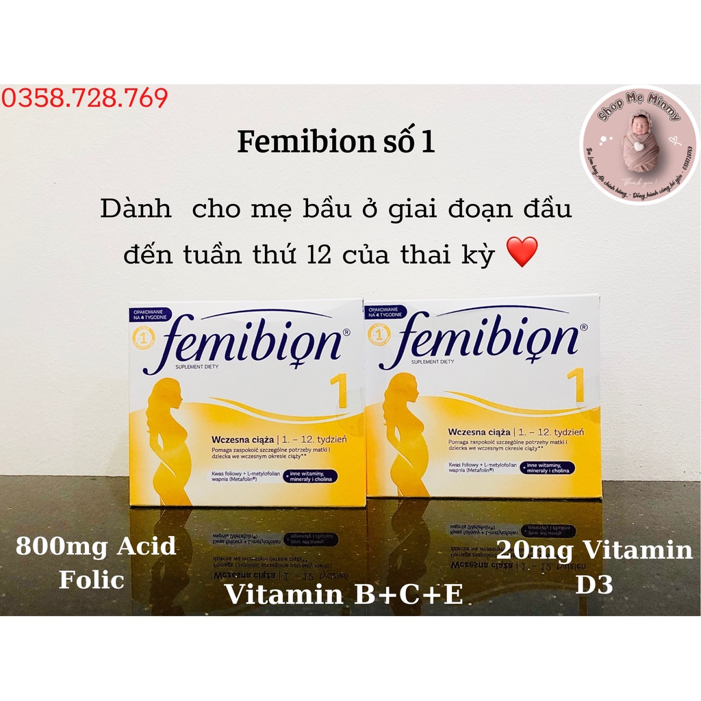 Femibion 1- Vitamin Cho mẹ bầu giai đoạn 0-12 tuần