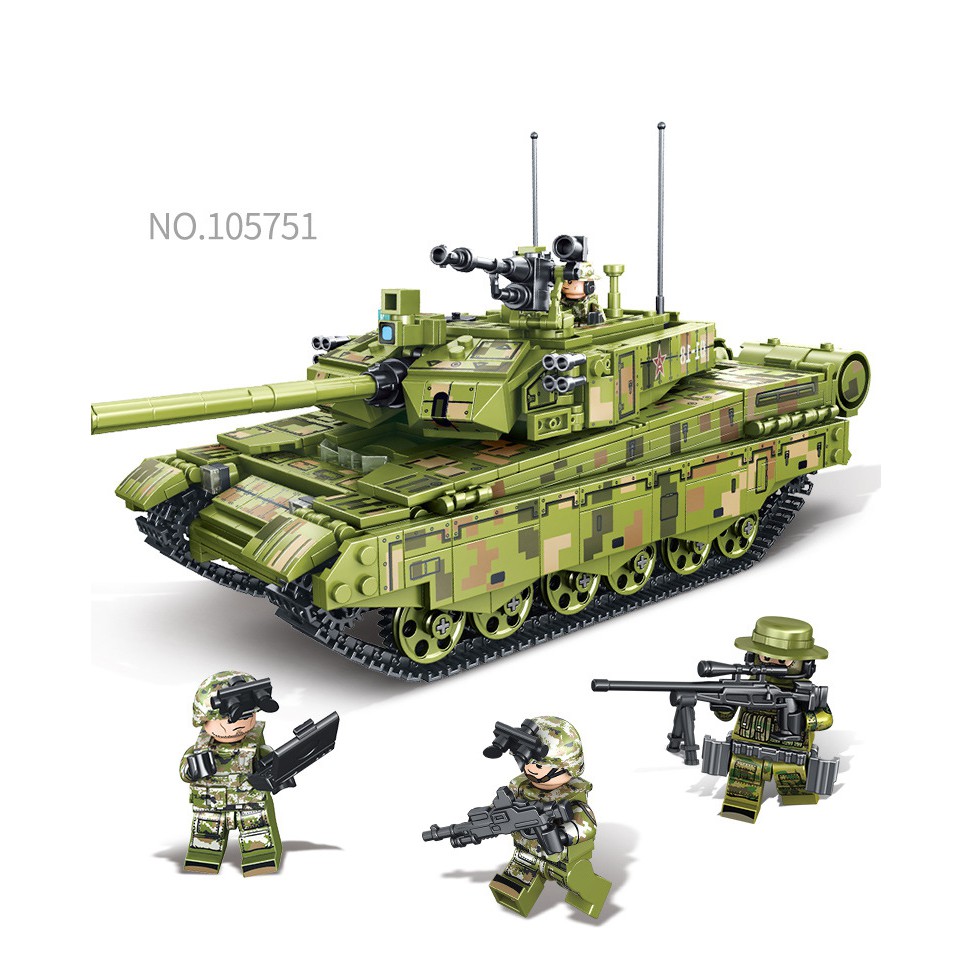 Tank Sembo Block 105751 - Đồ chơi lắp ghép tank quân sự 99A Tank Bọc thép siêu chiến đấu