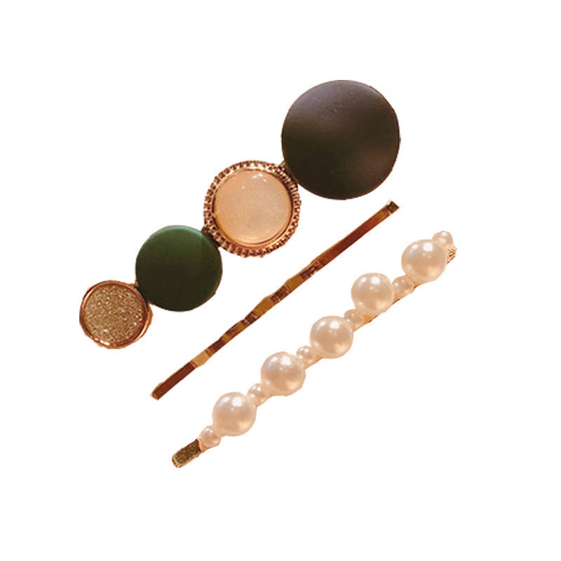 Kẹp Tóc Đính Đá Và Ngọc Trai Nhân Tạo Thời Trang Phong Cách Hàn Quốc Cho Nữ