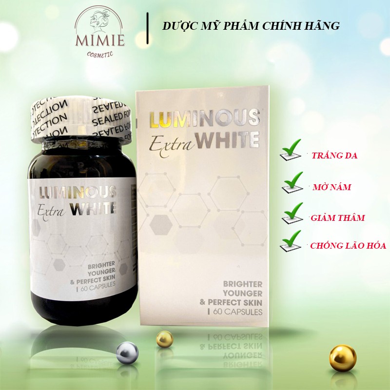 [CHÍNH HÃNG] VIÊN UỐNG LUMINOUS EXTRA WHITE TRẮNG DA, MỜ NÁM, GIẢM THÂM SẠM, CHỐNG LÃO HÓA | BigBuy360 - bigbuy360.vn