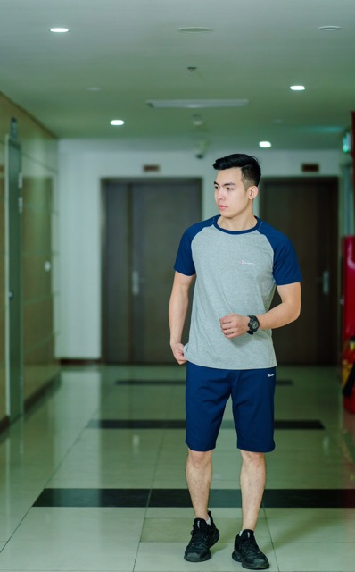 Bộ Quần áo thể thao trơn cotton thun lạnh - bộ thể thao nam trơn siêu men