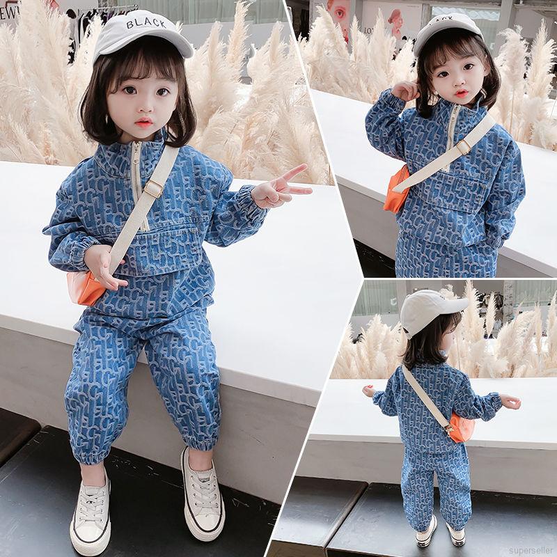 Set Áo Thun Dài Tay + Quần Dài Họa Tiết Hoạt Hình Đáng Yêu Dành Cho Bé 0-5 Tuổi