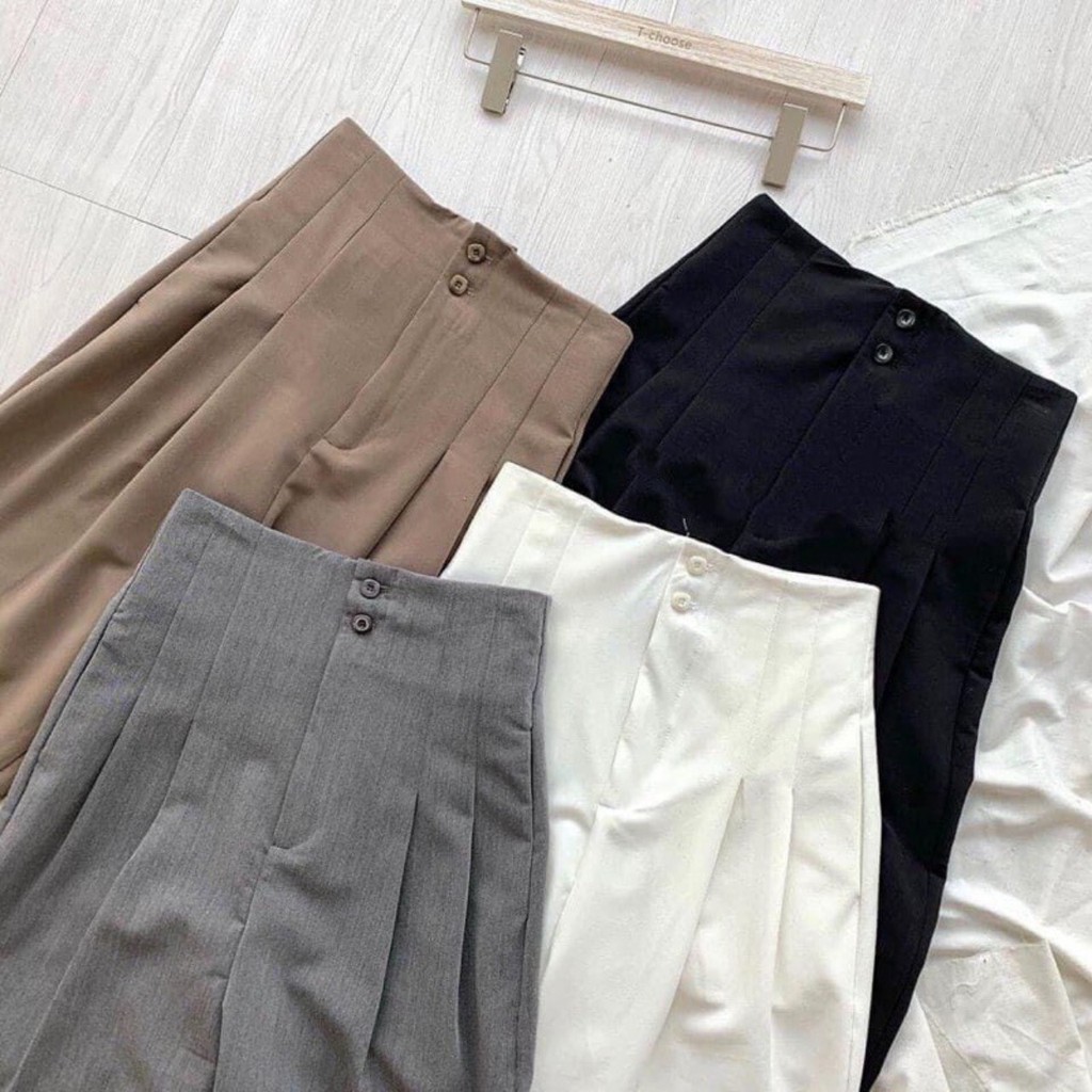 Quần baggy công sở cạp cao #2 nút loại đẹp (sẵn hàng) | BigBuy360 - bigbuy360.vn