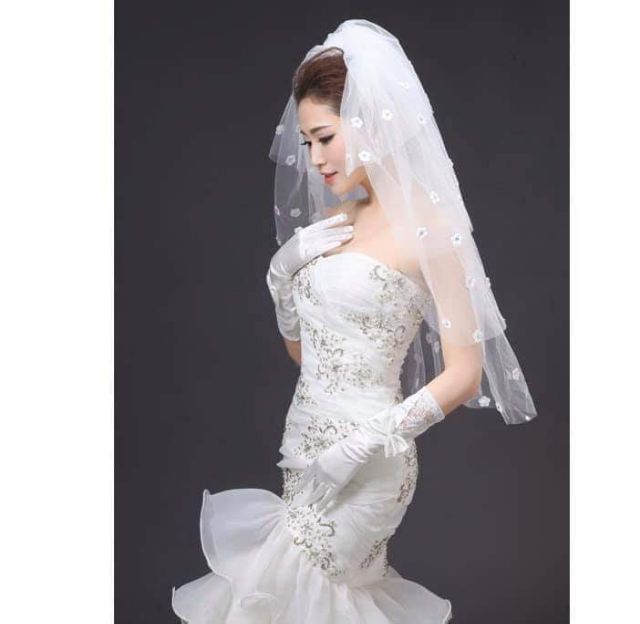 [ Đủ mẫu ] Voan lúp cô dâu xinh ( đã gắn xược cài tóc)