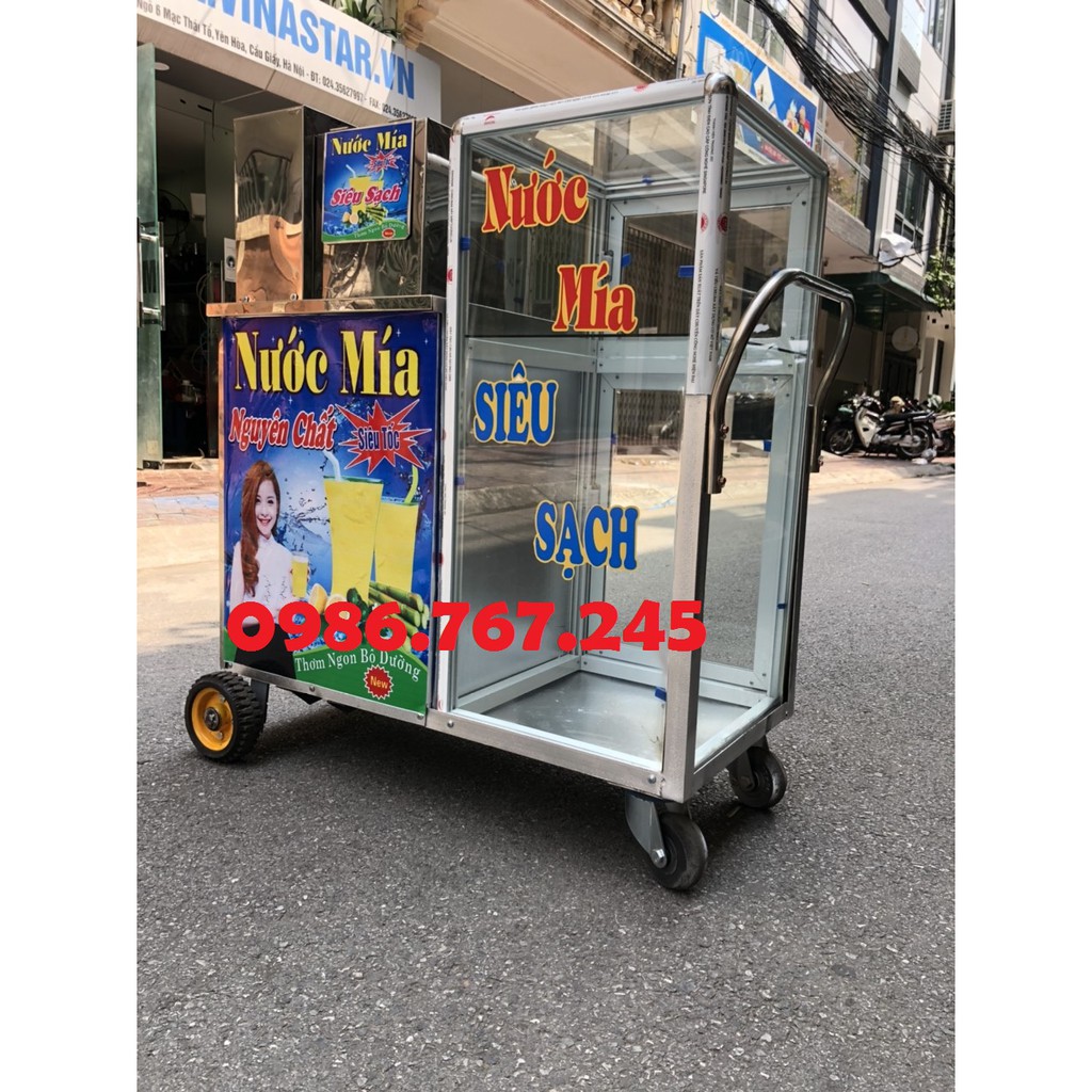Máy ép nước mía siêu sạch có tủ kính motor Toàn Phát 100% dây đồng