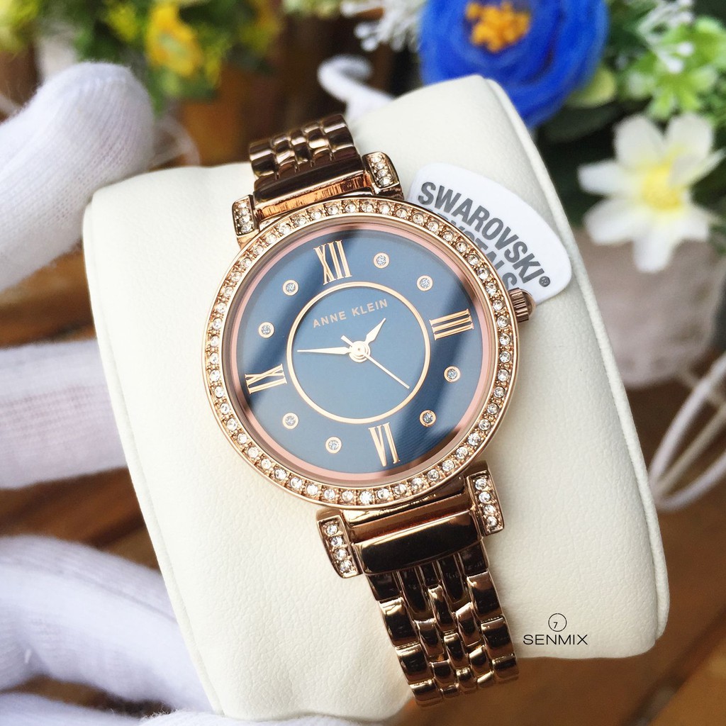 Đồng hồ nữ Anne Klein Blue Dial Rose Gold AK/2928NVRG