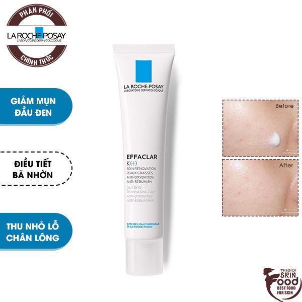 Kem Dưỡng Giảm Mụn Đầu Đen, Bóng Nhờn La Roche Posay Effaclar K+ Oily Skin Renovating Care Anti-Oxidant Anti-Sebum 8hr 4