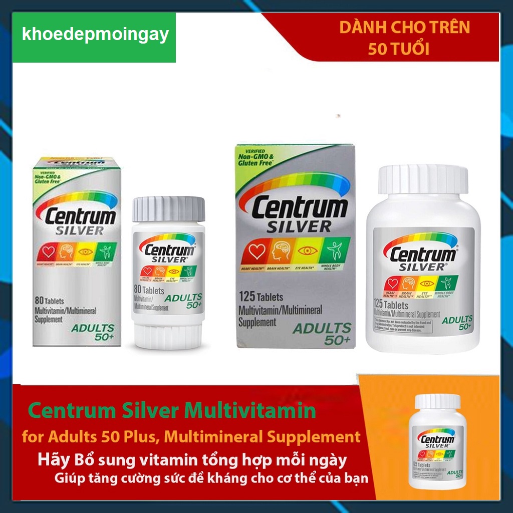 (Hàng chuẩn) Centrum Silver 50+ bổ sung vitamin & khoáng chất