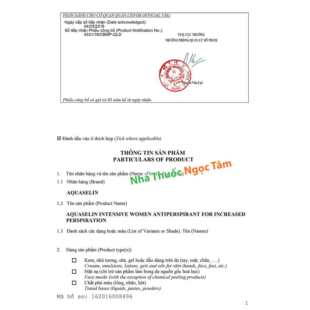 ✔️(Tặng Quà) Aquaselin Intensive Women Lăn nách khử mùi nữ giảm tiết mồ hôi Nhập khẩu chính hãng Châu Âu | BigBuy360 - bigbuy360.vn