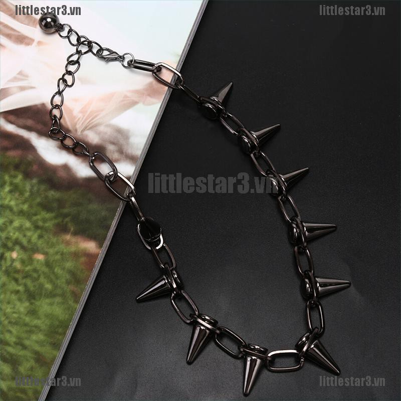 {NUV} New Spike Rivet Punk Collar Necklace Goth Rock Biker Link Chain Choker Jewelry{CC}