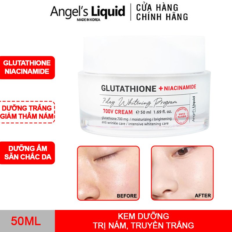 Kem Dưỡng Truyền Trắng Mờ Nám Angel Liquid Glutathione Plus Niacinamide 700 V Cream 50ml