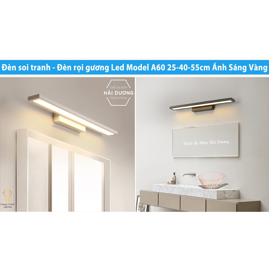 Đèn soi tranh - Đèn rọi gương Led Model A60 25-40-55cm Ánh Sáng Vàng - Có video thực tế