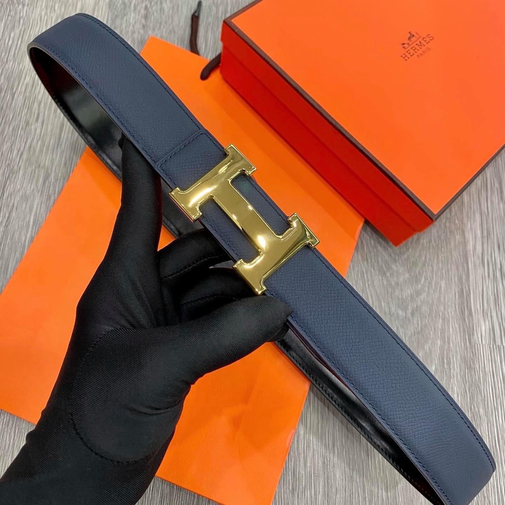 Thắt lưng, dây nịt, Belt da xịn Hermes mặt trơn bóng