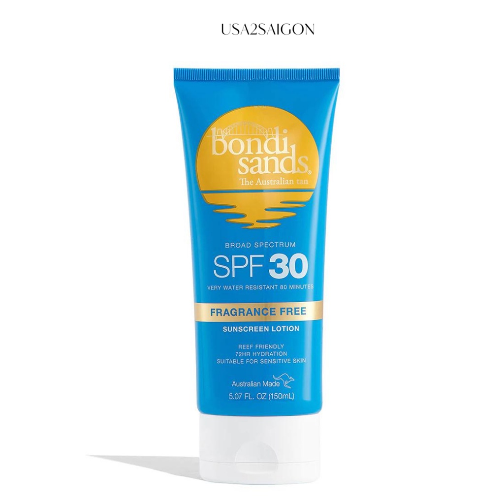 Chống nắng toàn thân Bondisands SPF 30 Fragrance Free Sunscreen Lotion