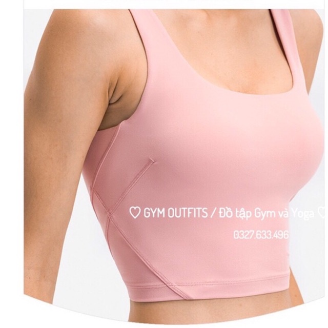 Áo Lót Thể Thao Lululemon Fold Tight Crop Tank 2022- Áo Tập Gym Cao Cấp Có Miếng Lót Nâng Ngực