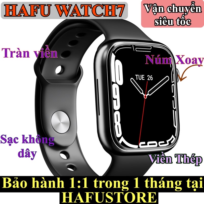 Đồng hồ thông minh HAFU WATCH 7 viền thép pin trâu