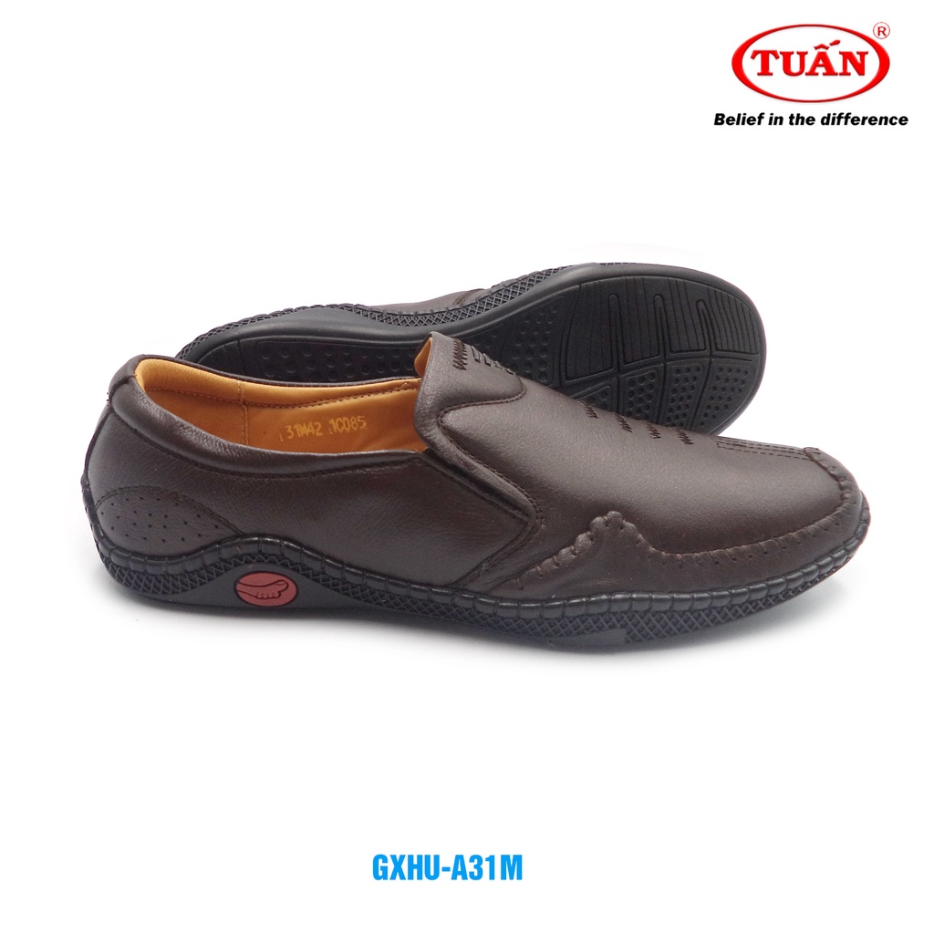 Giày nam giày mọi quai da nhập khẩu đế cao su êm mềm thương hiệu Tuấn GXHU-31M