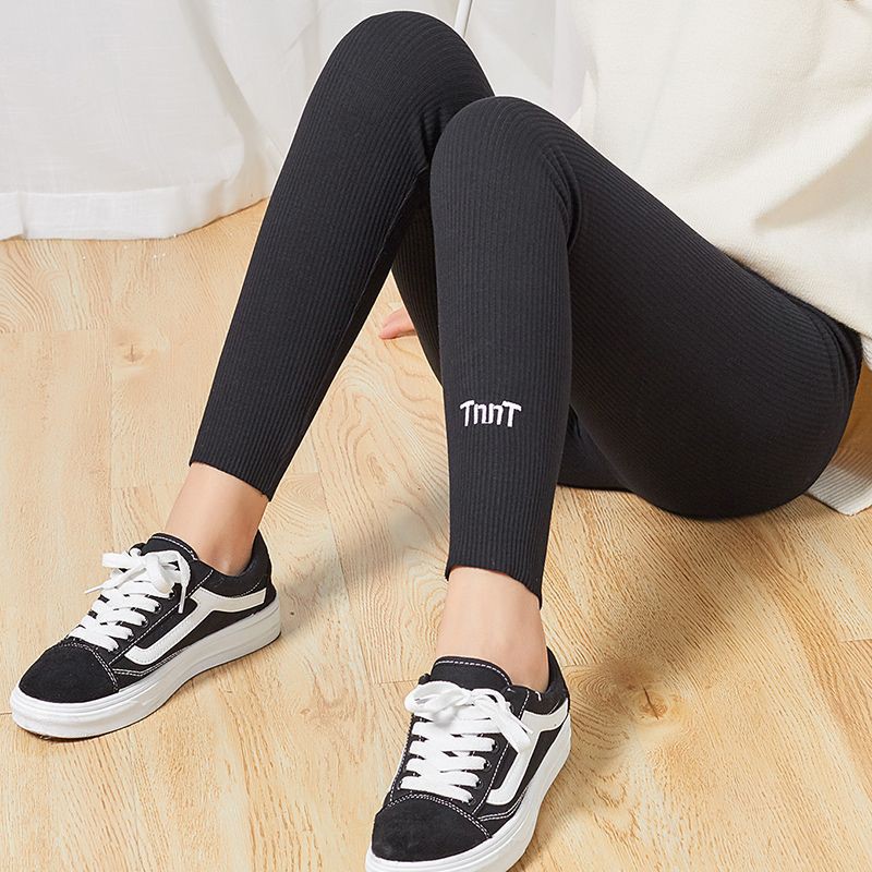 (CÓ SẴN) Quần legging len gân LÓT LÔNG dày dặn, hàng chuẩn siêu ấm thêu chữ | BigBuy360 - bigbuy360.vn