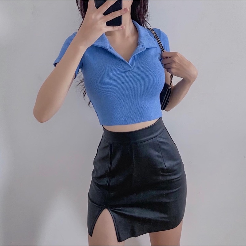 Chân Váy Da Siêu Cool Ngầu Xịn Xò hiệu Hh.vintage [ẢNH THẬT 100%]