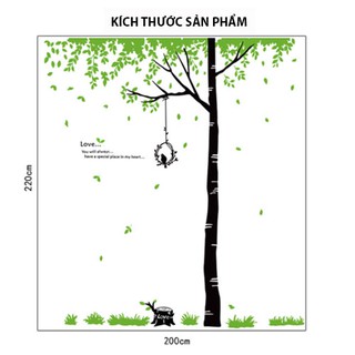 [Size Lớn] Decal dán tường CÂY XANH - HPM719A