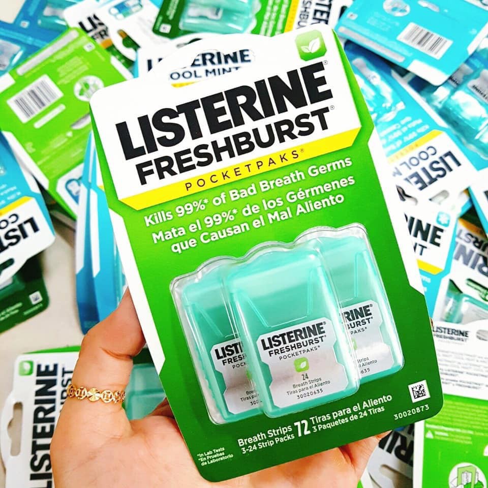 Miếng ngậm thơm miệng Listerine Cool Mint diệt khuẩn (3 hộp)