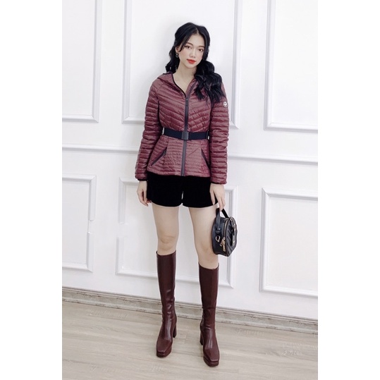 Áo khoác phao mũ liền kèm belt - A3649