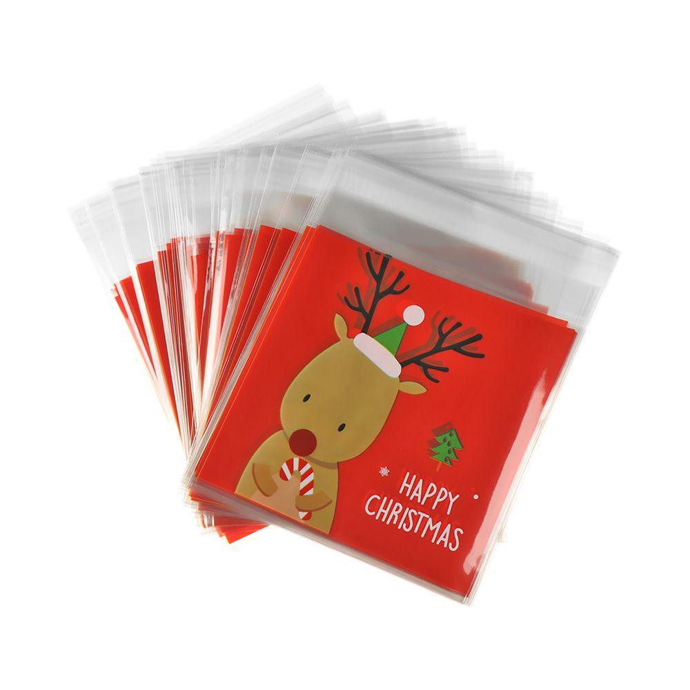 100 Túi Đựng Kẹo, Snack Hình Cây Thông, Người Tuyết, Người Tuyết,